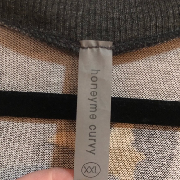 Honeyme Sweatshirt Gray Leopard Sweater XXL NWOT - Picture 4 of 5